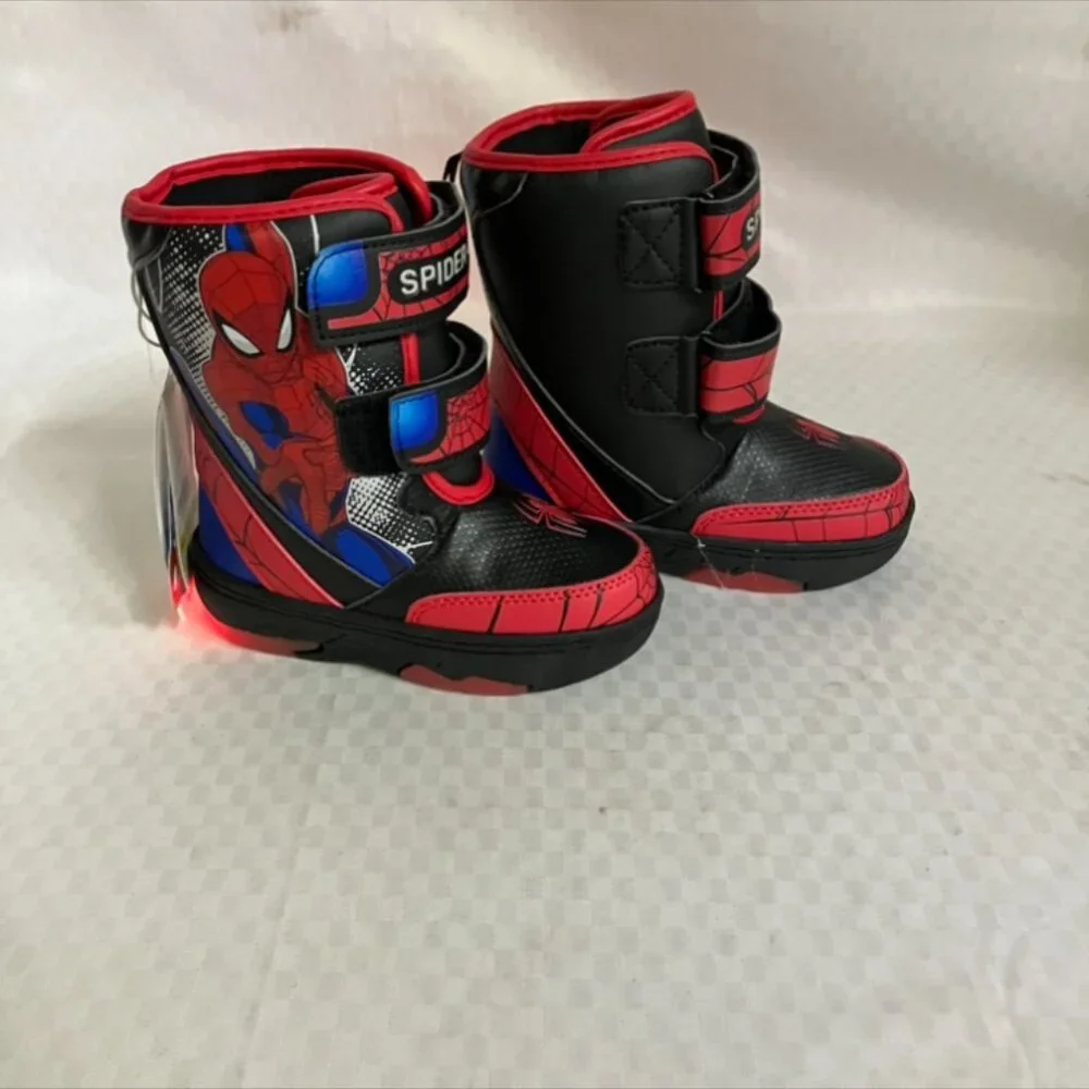 Marvel SPIDER-MAN Toddler's 8 Black & Red Waterproof Insulated Snow Lights Boots